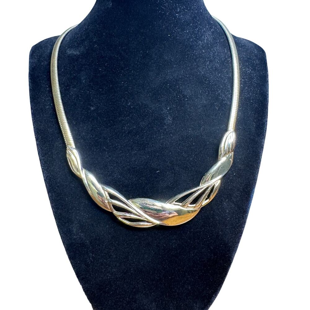 Vintage Gold Necklace/Statement Piece With A Snake Chain.